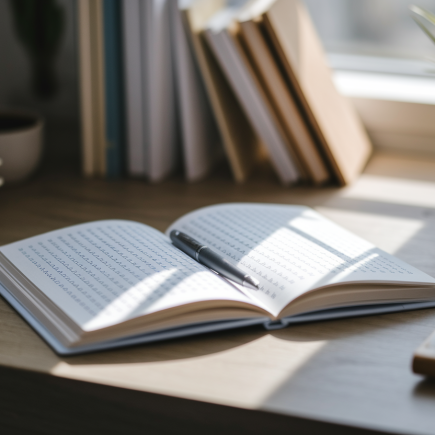 carnet-ouvert-stylo-bureau-bois