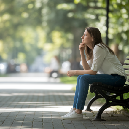 femme-banc-parc-pensive-lumiere