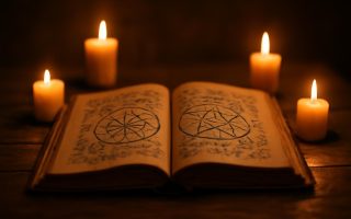 livre-ancien-bougies-chiffres-mystiques