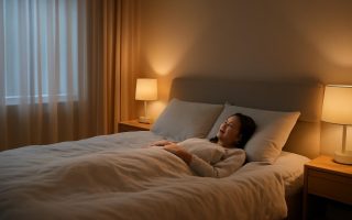 personne-lit-chambre-moderne-tamisee