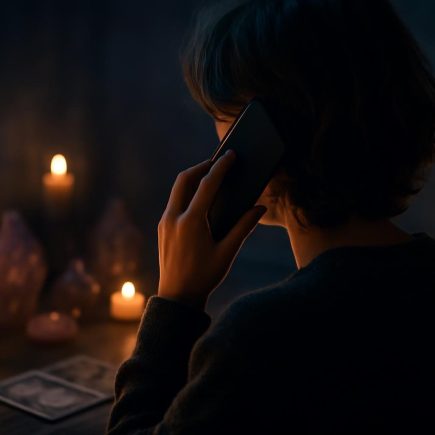 personne-telephone-cristaux-bougies-tarot