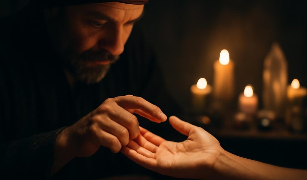 chiromancien-main-bougies-cristaux-mystique