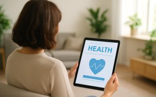 personne-dos-tablette-salon-moderne