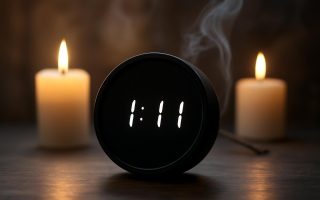 horloge-moderne-bougies-fumee-mystique