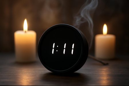 horloge-moderne-bougies-fumee-mystique