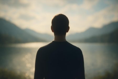 silhouette-dos-lac-nuages-sereine