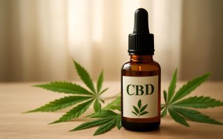 flacon-cbd-table-bois-chanvre