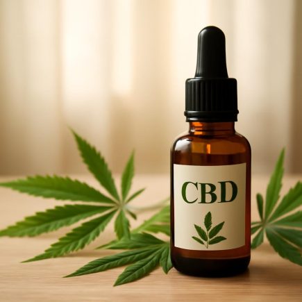 flacon-cbd-table-bois-chanvre